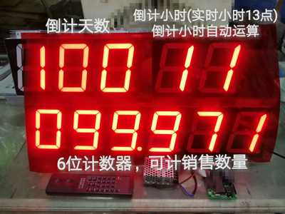 本年度汽车销售剩余数量LED数字显示屏季度业绩完成倒计时提示牌