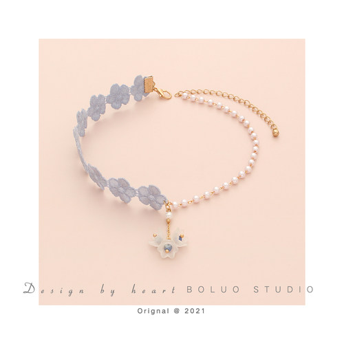 超仙女蕾丝花朵choker