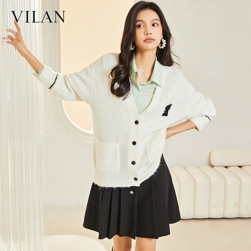 VILAN慧兰通勤针织开衫女
