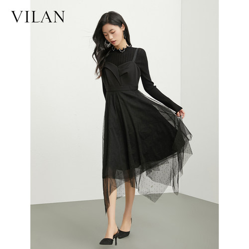 VILAN慧兰通勤连衣裙女