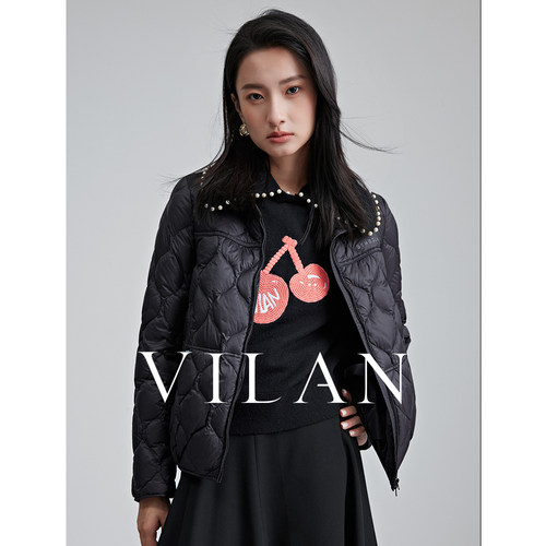 VILAN慧兰通勤圆领针织衫女