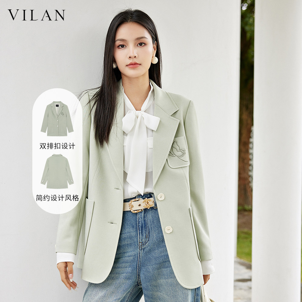 vilan/慧兰西装外套女宽松翻领上衣20252026春秋新款气质通勤女装