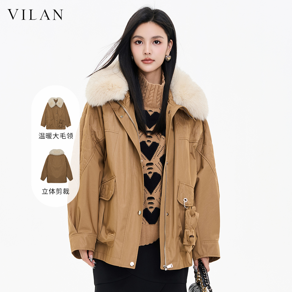 慧兰慧兰2024冬新款狐狸毛领皮草