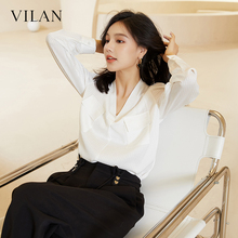 vilan/慧兰衬衫2024新款女高端上衣奢华大牌衬衣女士早春白衬衫