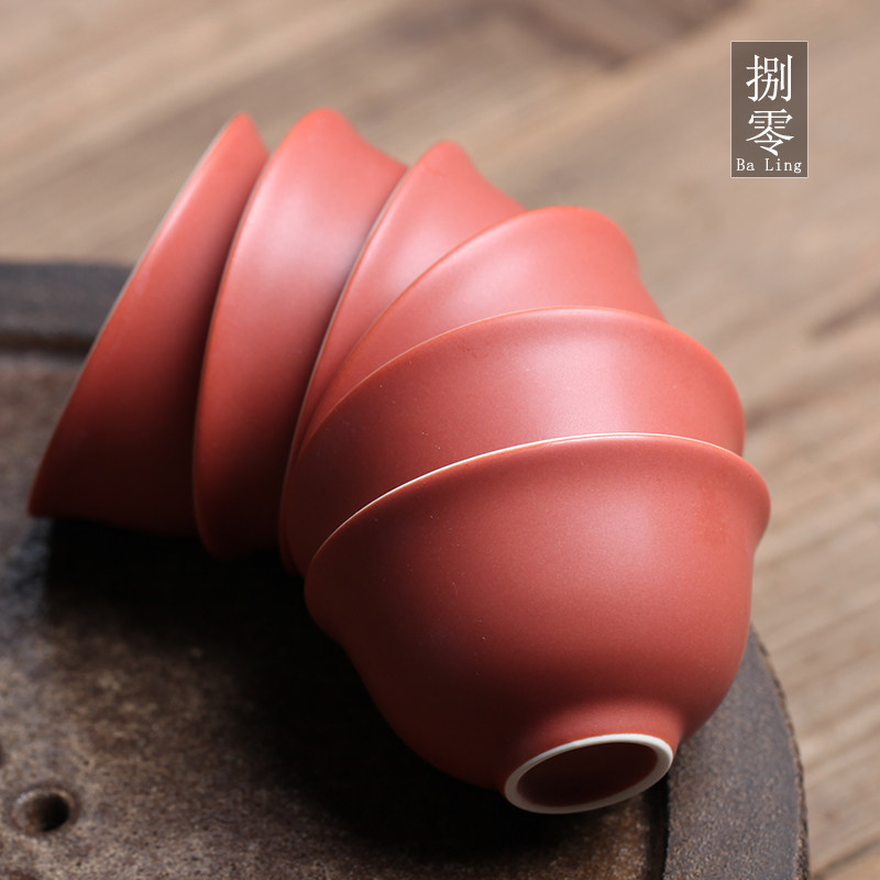 潮汕工夫茶杯紫砂壶专用可养内白陶瓷单杯品茗杯不烫手反口若深杯