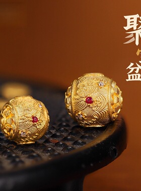 沙金聚宝盆转运珠隔珠手链串珠配件手链配珠diy散珠配饰