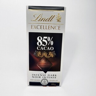 2盒9.5折 加拿大直邮Lindt Excellence瑞士莲85%黑巧克力100克/盒