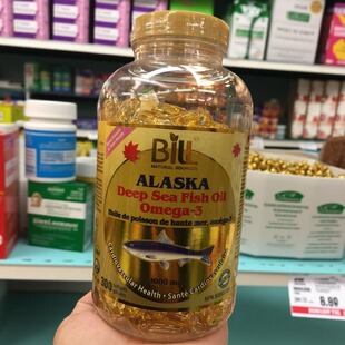 2瓶减10元加拿大直邮康加美Bill阿拉斯加深海鱼油胶囊300粒1000mg