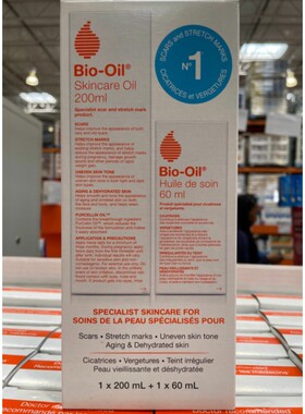 加拿大直邮Bio-oil百洛油女士身体疤痕按摩油套装 200ml+60ml促销
