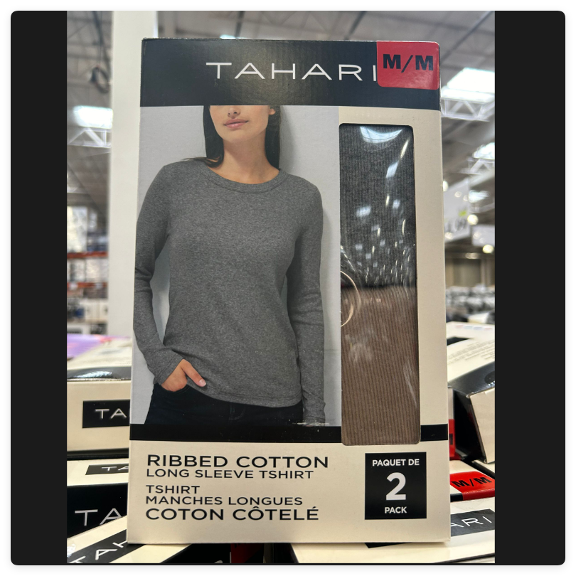 清仓!加拿大直邮 TAHARI 长袖打底衫 96%棉 两件装