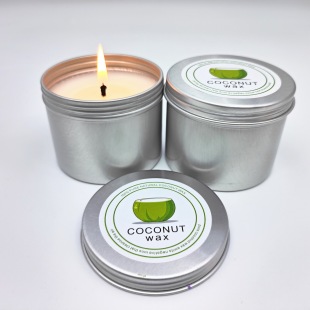 旅行装 铁罐蜡烛 亚马逊ebay教堂瑜伽净化祈祷无烟 天然椰子蜡