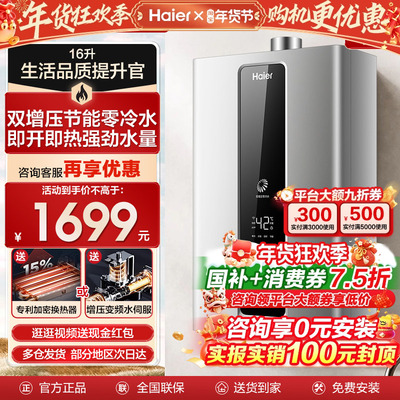 咨询改底价海尔水伺服16L热水器