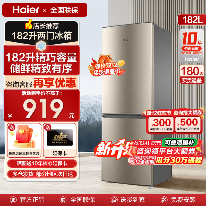 【出租房专用】海尔双门小冰箱