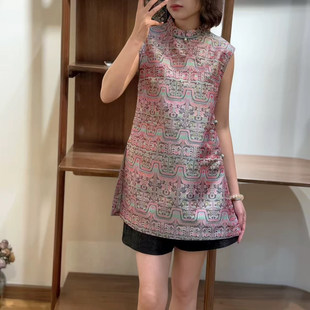 古蜀锦汉锦神鹿高升高端轻国风奥黛上衣