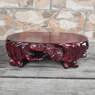 实木雕奇石底座泰山石头底托可挖槽花瓶花盆景玉石文玩摆件底座