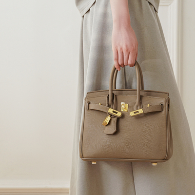 荔枝纹铂金包2025新款时尚手提包