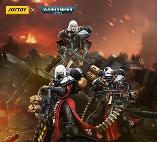 JOYTOY暗源战锤40K修女会仇天使3人组 1:18可动兵人模玩手办礼品