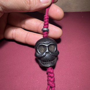 仿吉藏传藏式黑漆古包浆天铁迷你托甲阿呆吊坠项链坠手串配饰挂件