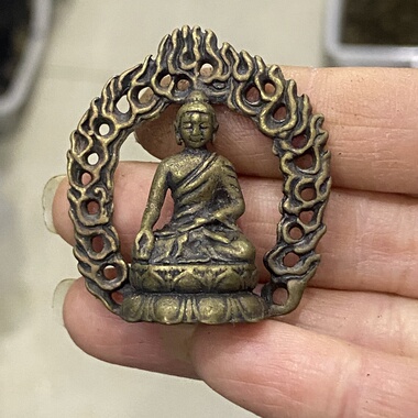 仿古杂项铜器藏式释迦牟尼迷你袖珍佛像挂件吊坠复古民族风吊坠