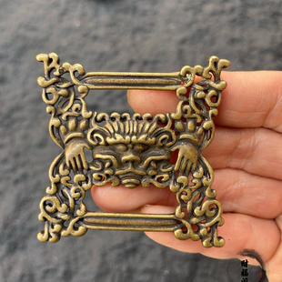 仿古西藏黄铜藏式经书扣支巴扎侧挂包挂吊坠佛珠念珠背云配件文玩