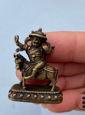 仿古西藏藏传口袋佛黄铜佛像随身观音寸佛摆件
