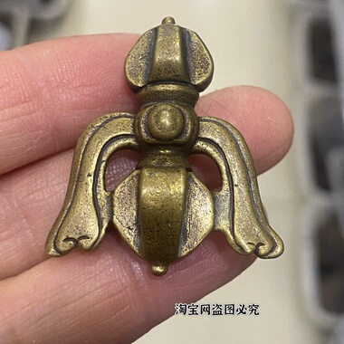 仿古藏式黄铜五股金刚杵手工镢杵普巴杵5股金钢杵吊坠挂件