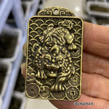 仿古新款藏式黄铜貔貅牌 瑞兽吊坠 家居工艺品护身符吉祥挂件吊坠