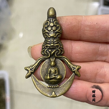 仿古藏式黄铜佛像佛牌金刚杵吊坠挂件古玩文玩藏式民族风挂件