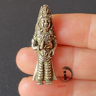 仿古藏式白铜铜藏佛观音摆件挂坠纯铜尺寸佛藏文玩手串散珠饰配件