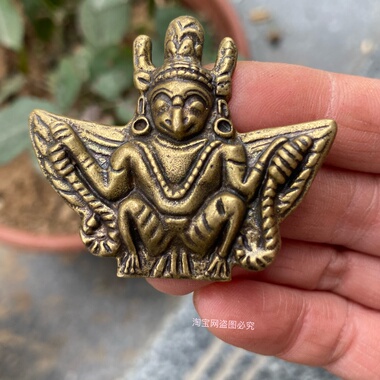 仿古藏式尼泊尔黄铜金翅大鹏鸟挂件吊坠配饰文玩饰品挂件吊坠