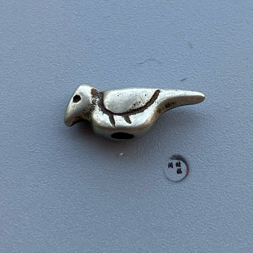 复古配饰藏式白铜吉祥小鸟佛珠配件男女背云西藏菩提手串DIY