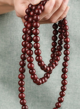 民族饰品红酸枝木佛珠