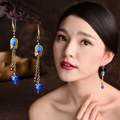 云南西藏民族风古典首饰花朵耳环