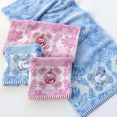 日本原单姆明亚美刺绣毛巾方巾