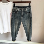 秋季 小脚青潮男后口袋刺绣弹力牛仔裤 新风尚2025复古做旧风格 修身