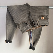 2025秋冬时尚 棕咖色高端轻奢男士 修身 秋冬九分裤 锥形小直筒牛仔裤