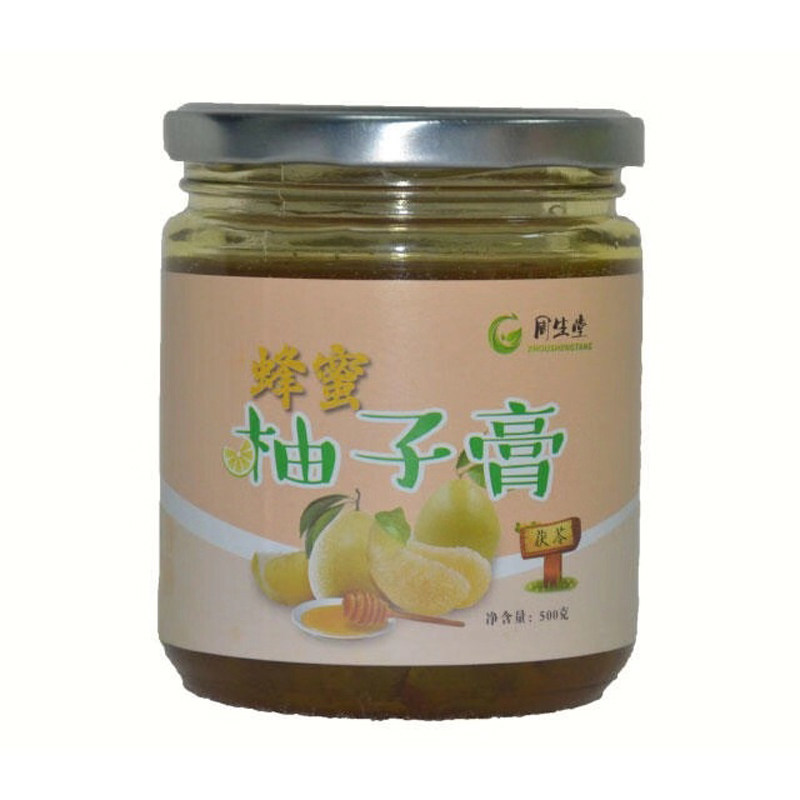 湖南特产湘西凤凰 周生堂蜂蜜膏茯苓 柚子茶水果茶冲饮品500g