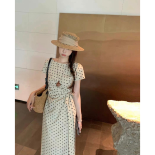 8875 椰风缀影波点扭结设计感出片连衣裙连衣裙Y26 Y.JIA 伊嘉