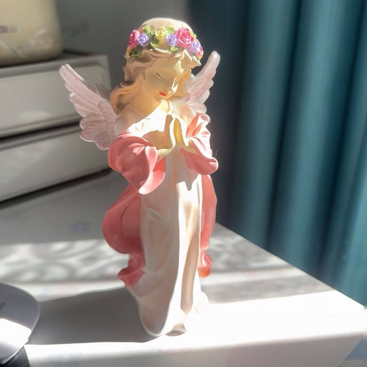 北欧创意人物玄关天使石膏摆件雕塑客厅桌面装饰工艺品摆设礼物