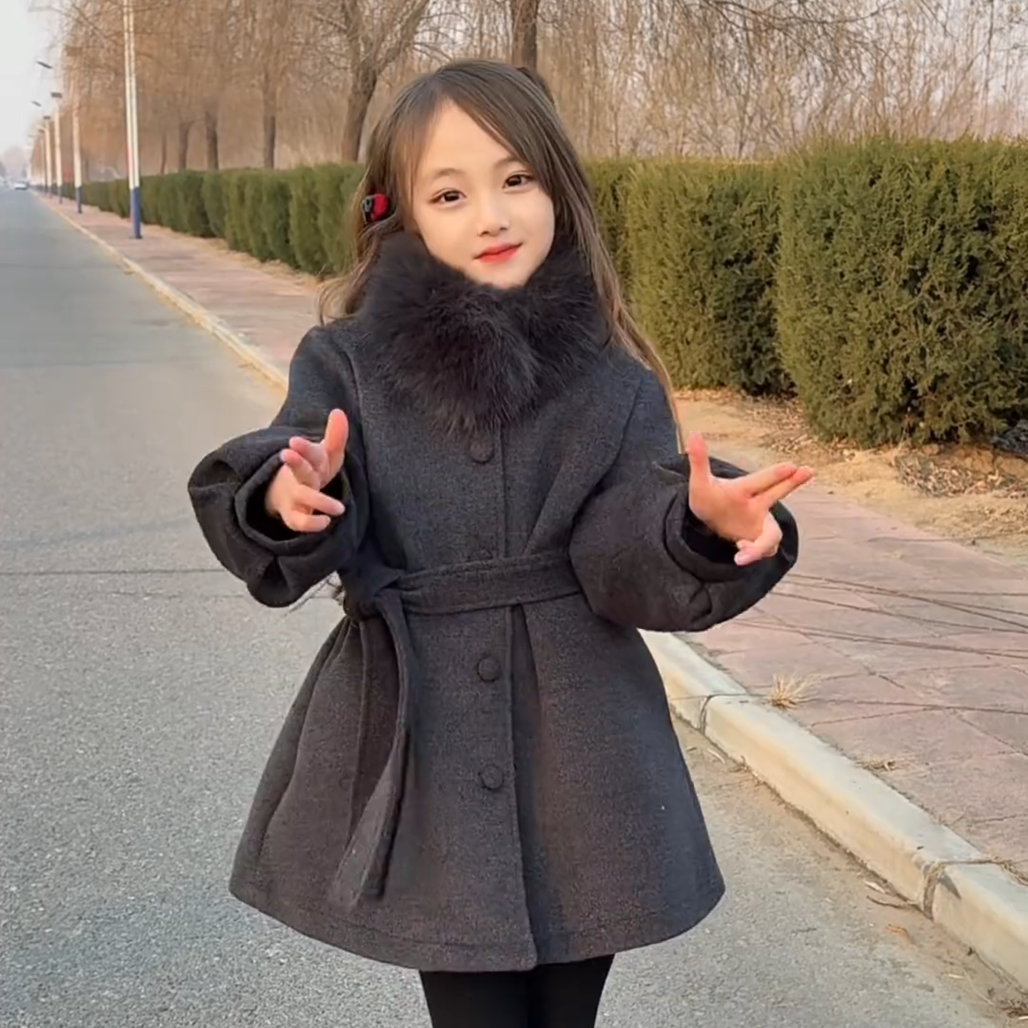 女童冬季加棉呢子大衣童装女孩毛领洋气拜年服收腰中长款外套儿童,童装/婴儿装/亲子装,呢大衣,淘宝优惠券,粉丝福利购,淘宝优惠卷