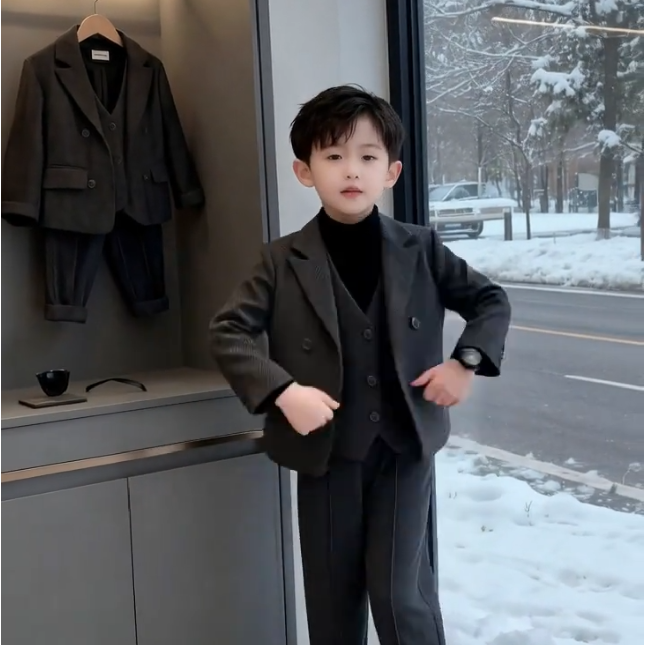 【自带气质】2026冬季穿搭毛呢外套时尚儿童男女童装宝宝三件套,童装/婴儿装/亲子装,呢大衣,淘宝优惠券,粉丝福利购,淘宝优惠卷