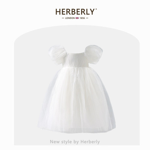 赫柏莉HERBERRY女童连衣裙夏季小女孩生日仙女裙儿童蓬蓬纱公主裙