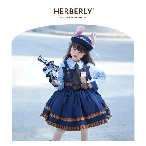 赫柏莉HERBERRY女童朱迪兔子警官蓬蓬裙春夏儿童洛丽塔礼服公主裙