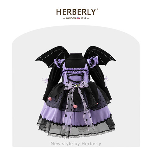 赫柏莉HERBERRY女童库洛米公主裙春秋装万圣节小女孩洛丽塔蓬蓬裙