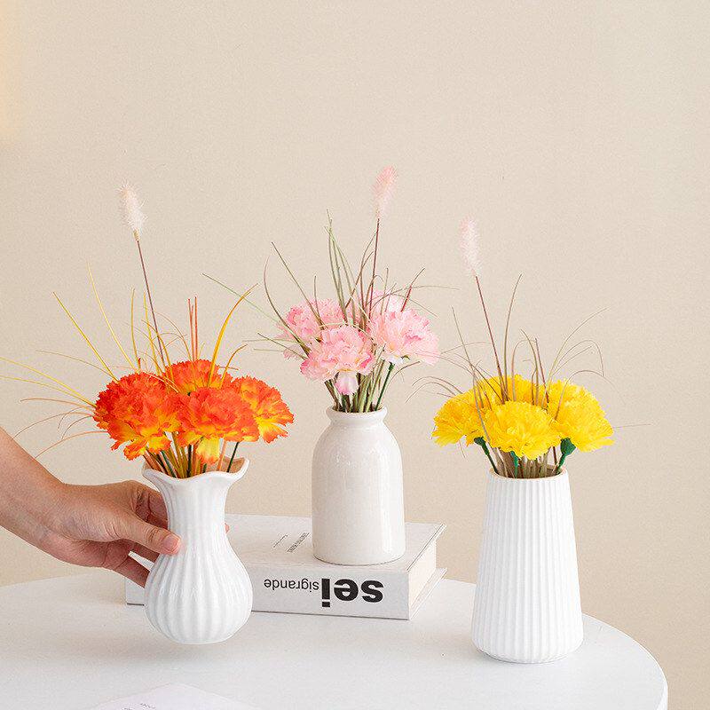 套餐摆件康乃馨摆设干花高级感仿真花蜀门插花假花客厅绢花花束