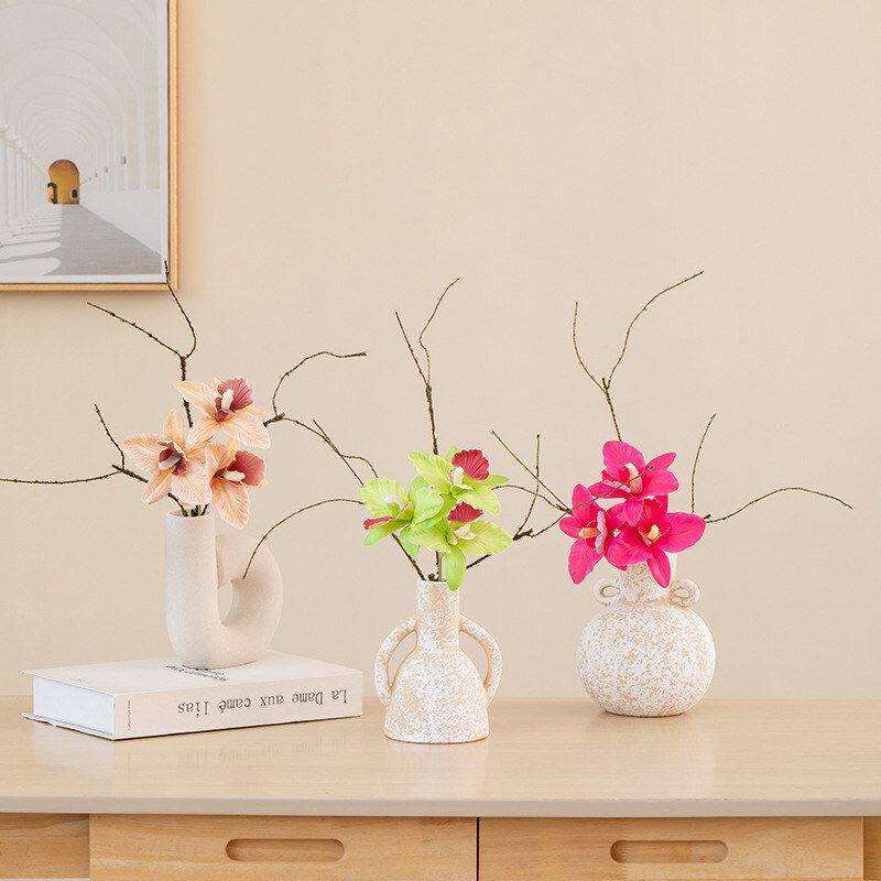 装饰蜀摆件门花瓶客厅侘寂风套餐干花仿真花插花高级感摆设陶瓷