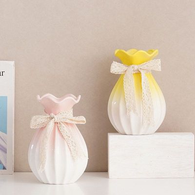 渐变干花装饰花瓶积木花插花客厅