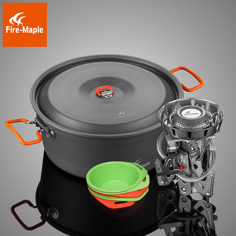 火枫户外火锅套装包自驾野炊野营套装含磐石气炉/盛宴火锅/碗勺
