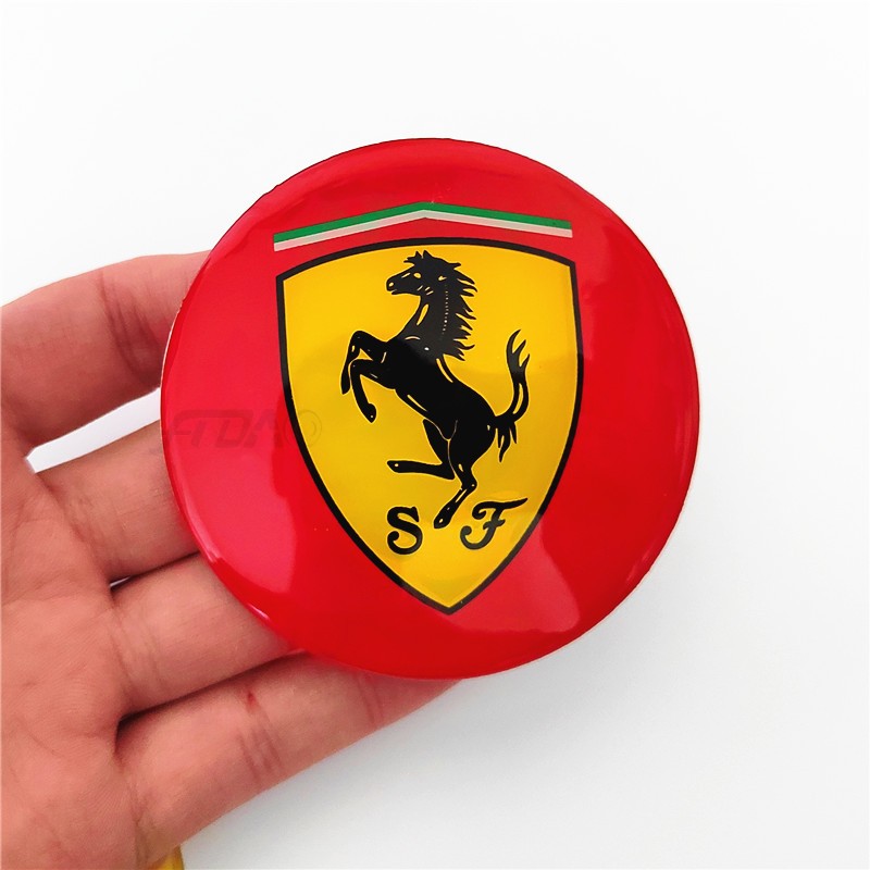 5cm适合改装车标 法拉利车标贴金属车标摩托车改装侧标75mm滴胶