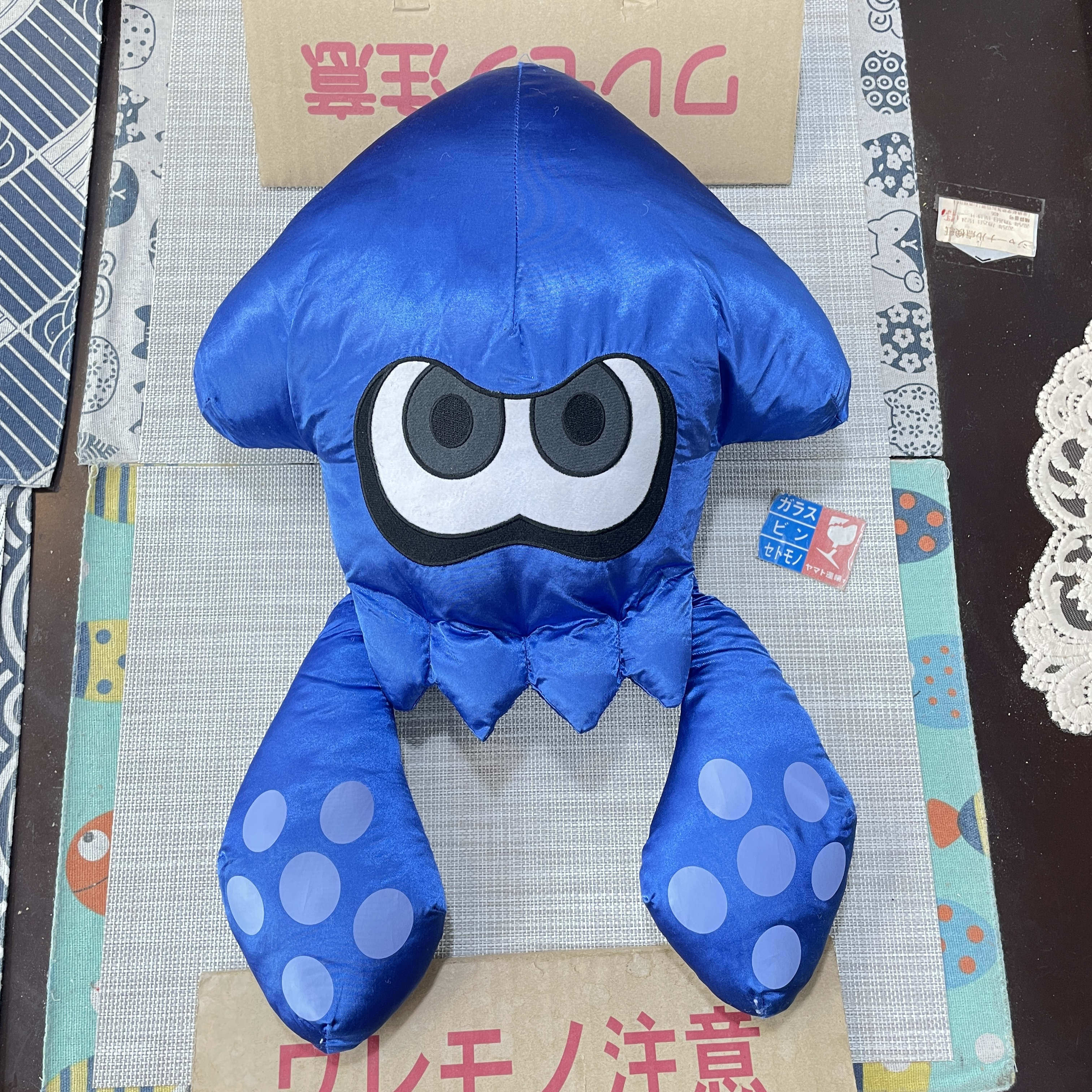 现货 喷射战士（Splatoon）蓝色大号鱿鱼玩偶约50厘米景品/抱枕